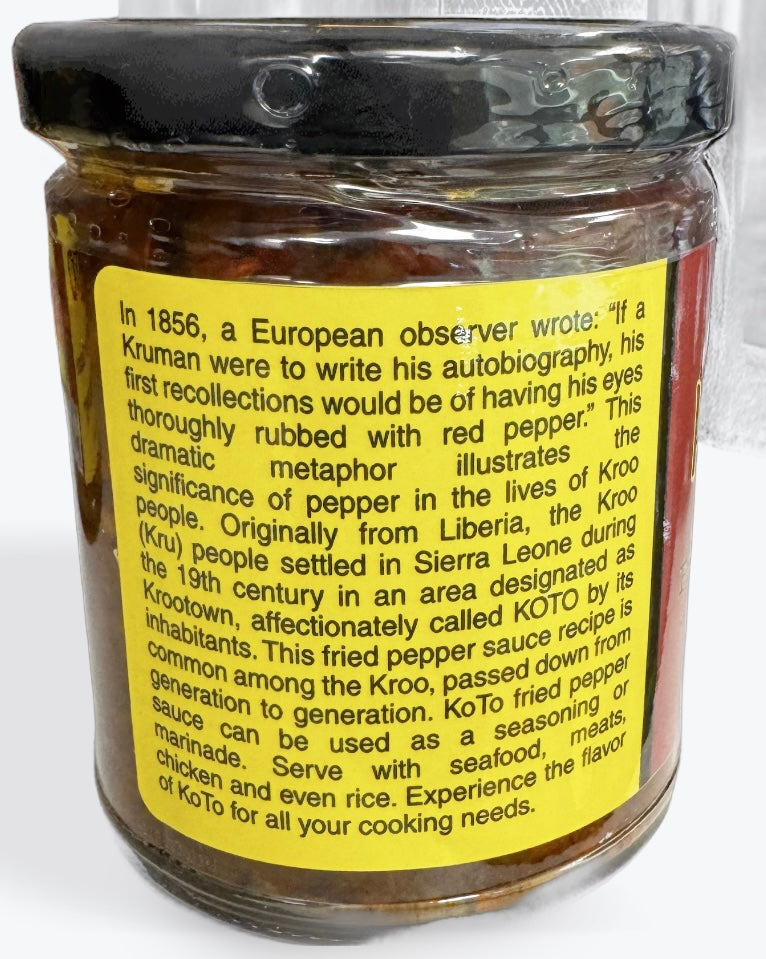 Kotto Fried pepper sauce- Hot pepper 9oz