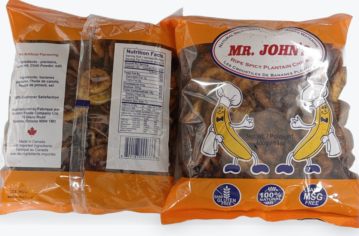 Mr John’s spicy riped plantain 2-packs