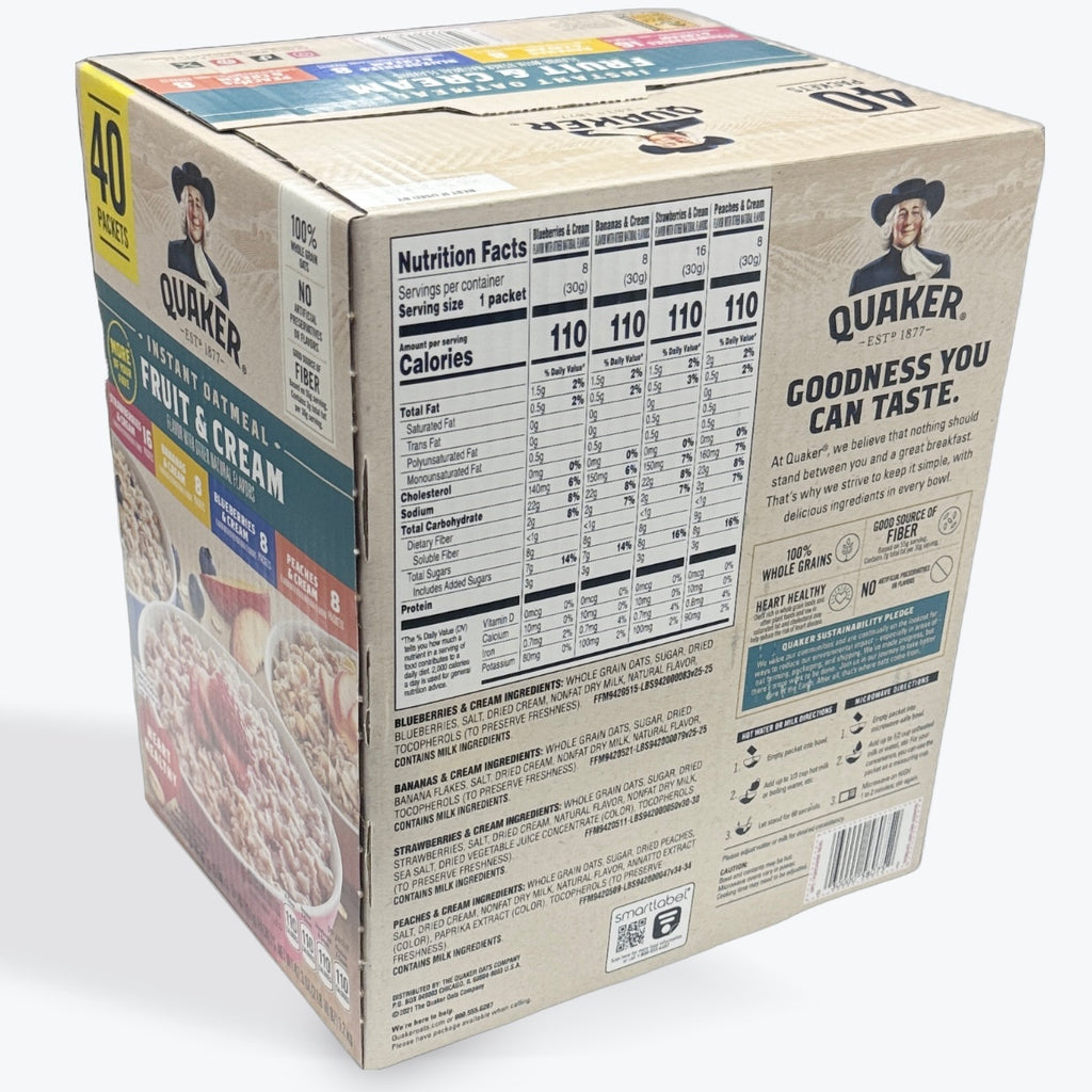 Quaker Instant Oatmeal- Fruit & Cream 40packets