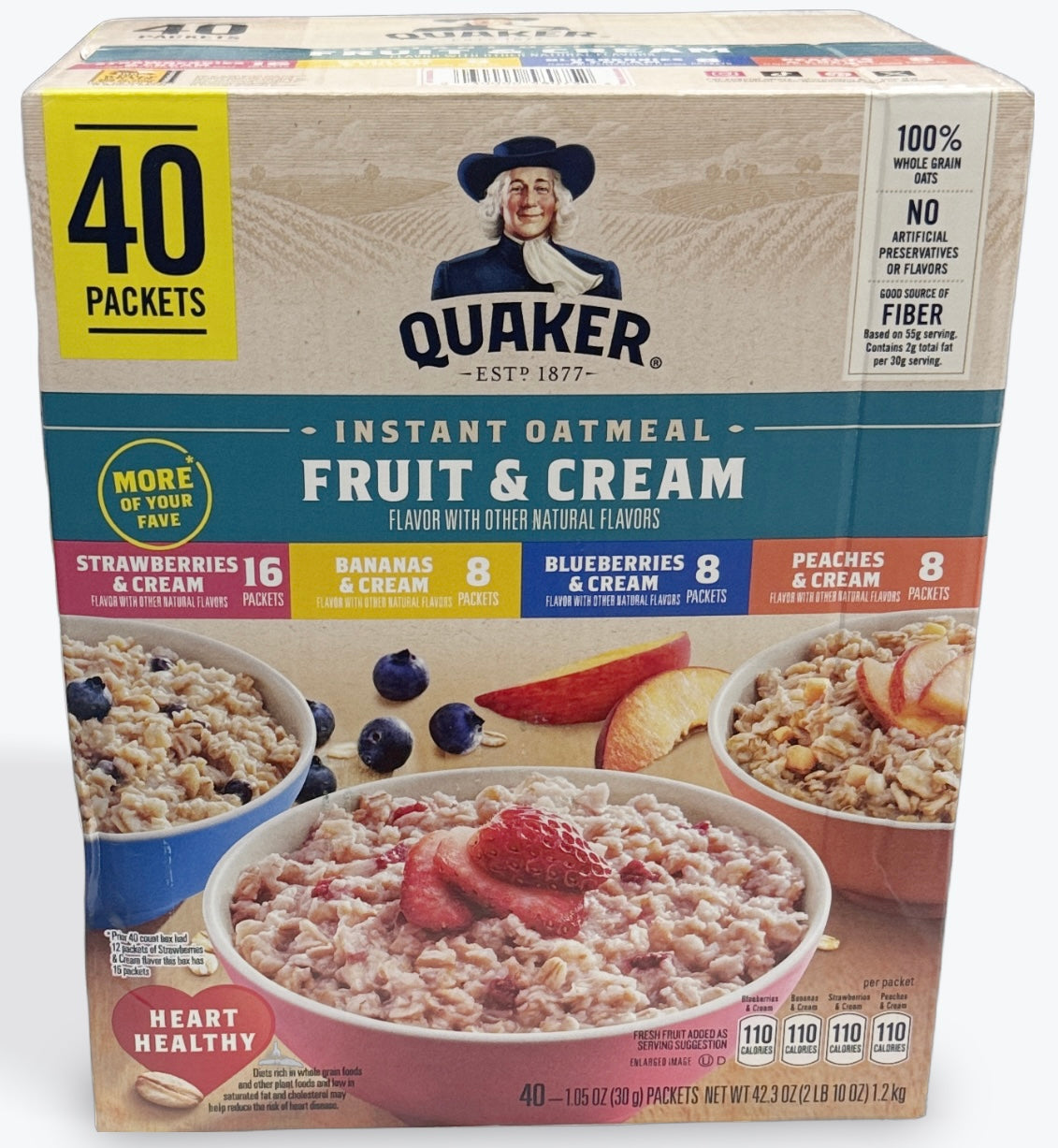 Quaker Instant Oatmeal- Fruit & Cream 40packets