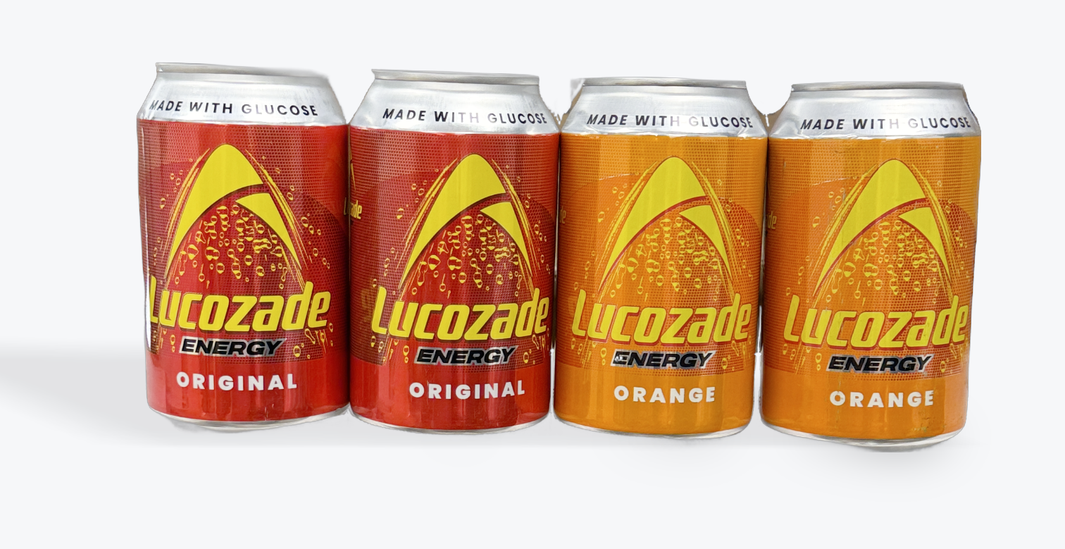 Original & Orange Can Lucozade 4-packs