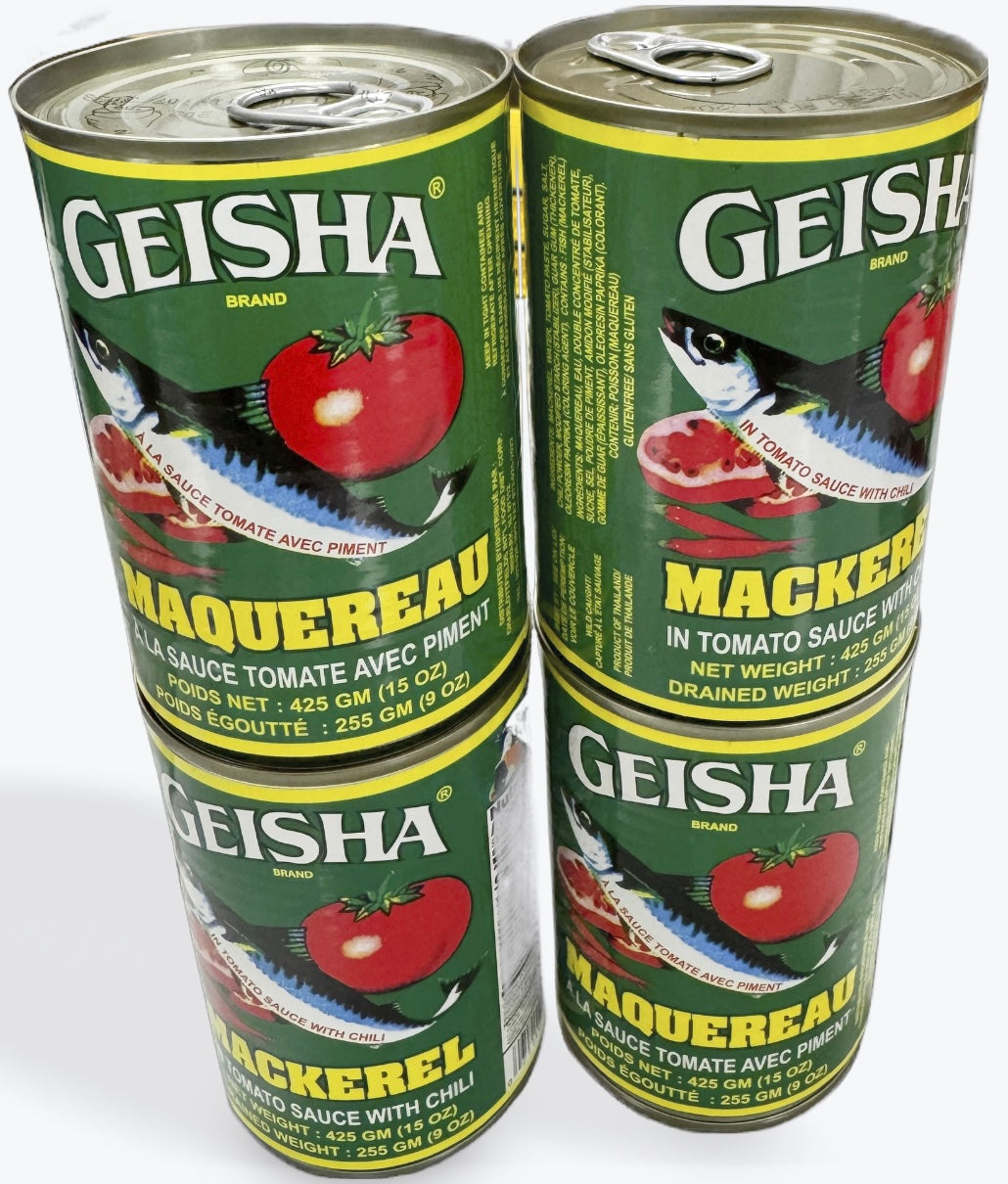 Geisha Mackerel in Sauce 15oz 4-packs