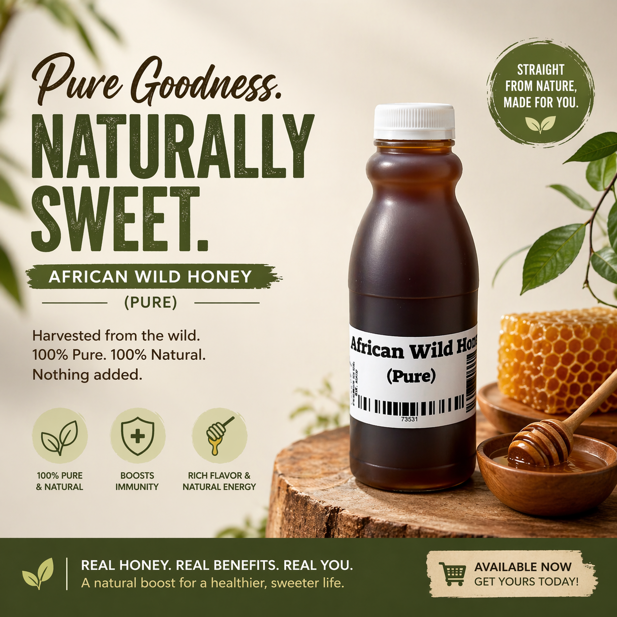 African Wild Honey 650g